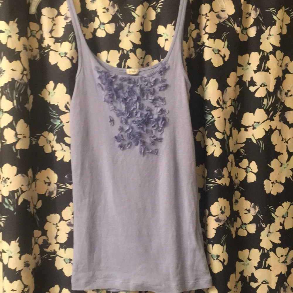 J Crew Factory floral, periwinkle tank top